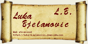 Luka Bjelanović vizit kartica
